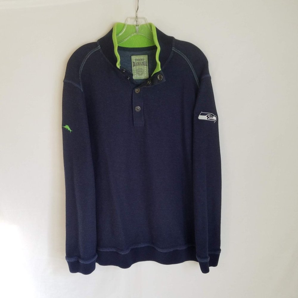 Tommy Bahama Football Mens Seattle Seahawks Sweatshirt Sweater Sz Large